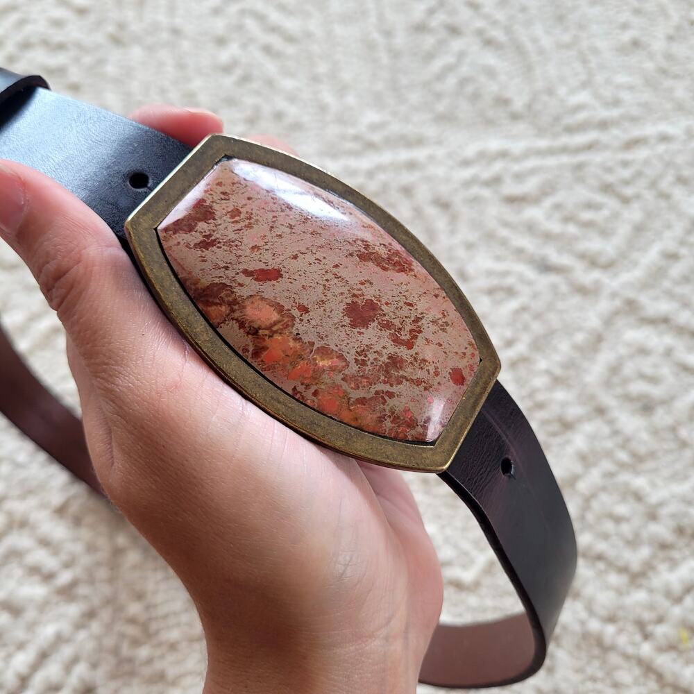 Coldwater Creek Stone Buckle Belt Sz S